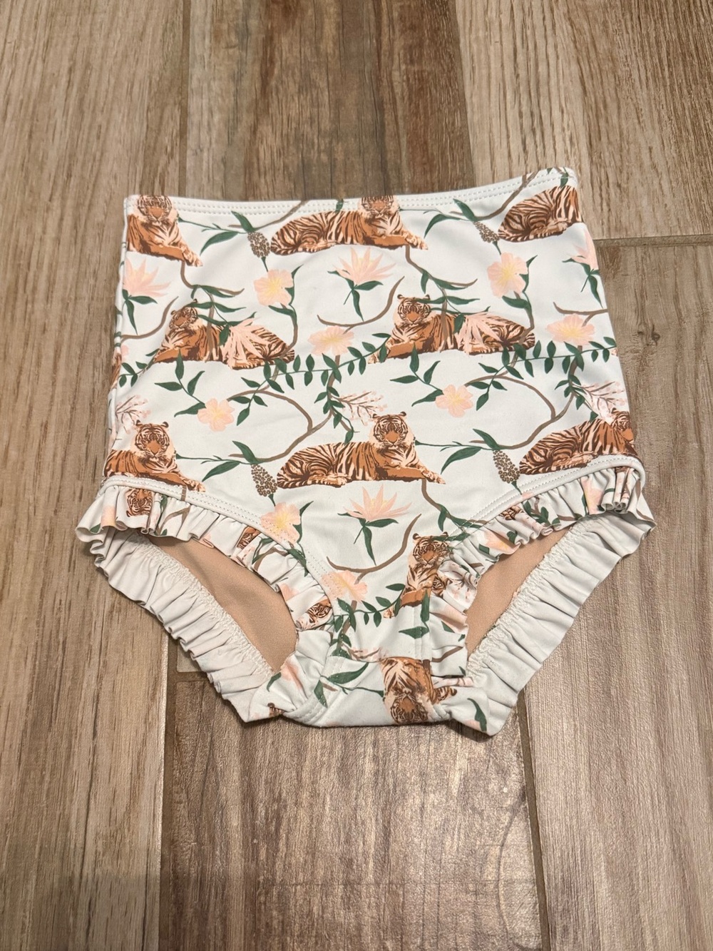 Kortni Jeane Mini Tigers Ruffle Around the Bottom Swim Bottoms